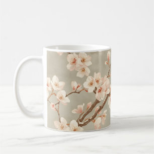 Caneca De Café Ramo de Sakura Flor de Cerejeira Vintage
