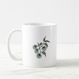 Caneca De Café Ramo de Tomate Botânico Personalizado Nome Sage