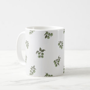 Caneca De Café Ramo de Tomate Espalhado Botânico Verde Salvia