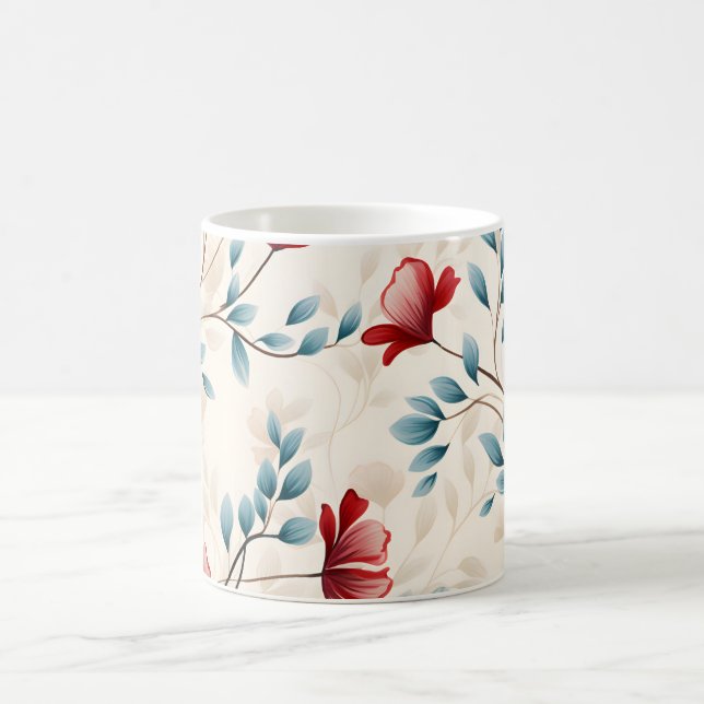 Caneca De Café Ramo Floral Botânico Elegante (Centro)