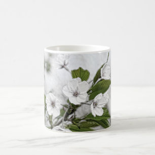 Caneca De Café Ramo florescendo de cerejeira no pomar