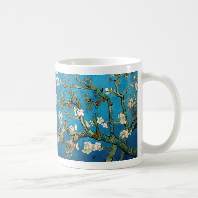 Caneca De Café Ramos da amêndoa no detalhe da flor, Van Gogh (Direita)