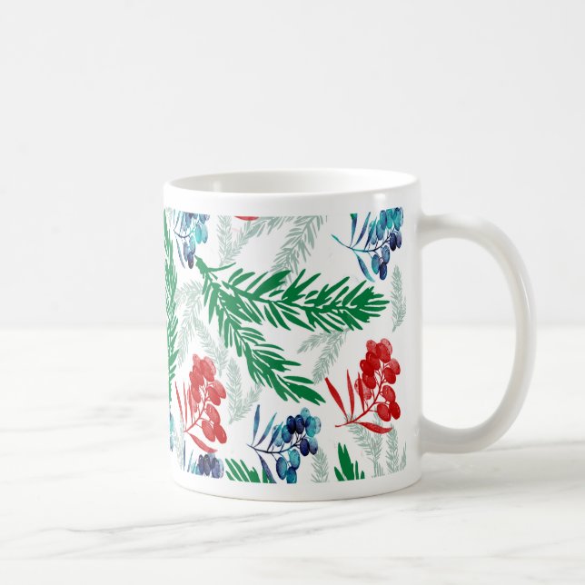 Caneca De Café Ramos de Abeto com Bagas (Direita)