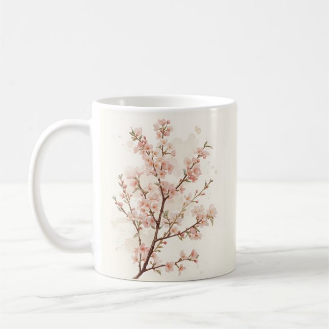 Caneca De Café Ramos de Cerejeira Rosa Suave (Esquerda)