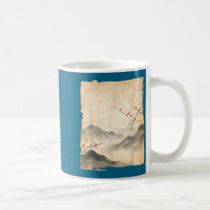 Caneca De Café Ramos de Flor de Cerejeira Arte de Pintura a Tinta