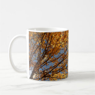 Caneca De Café Ramos de Folhas de Bordo II Laranja Outono