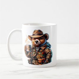 Caneca De Café Ranger Adventure Bear – Outdoor Cartoon Explorer