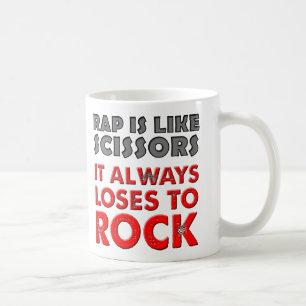 Caneca De Café Rap versus Rock Paper Scissors Engraçado Mug