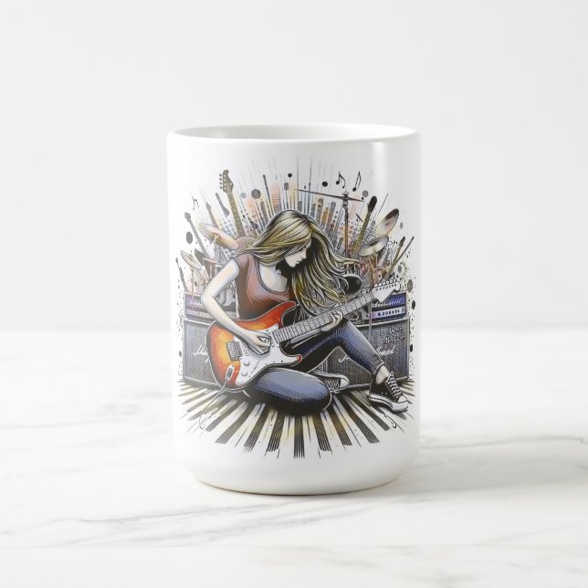 Caneca De Café Rapariga com vibrações musicais (Centro)