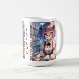 Caneca De Café Rapariga de Animação Inteligente Personalizada na