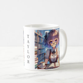 Caneca De Café Rapariga de Animação Inteligente Personalizada na