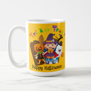 Caneca De Café Rapariga de bruxa-branca-bruxa-branca-bruxa-do-bru