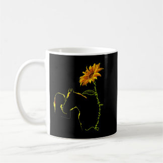 Caneca De Café Rapariga do Cavalo Horso Girassol Andando Equestre
