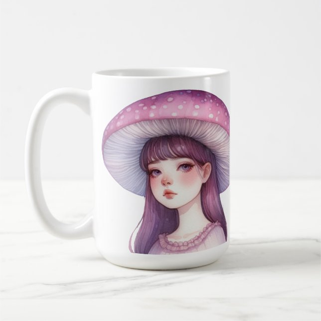 Caneca De Café Rapariga do Cogumelo Roxo (Esquerda)
