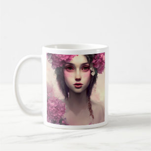 Caneca De Café Rapariga Eetérea Personalizada com Freckles Rosa