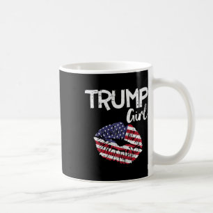 Caneca De Café Rapariga Lábios Usa Flag Pro Votação Para Donald 2