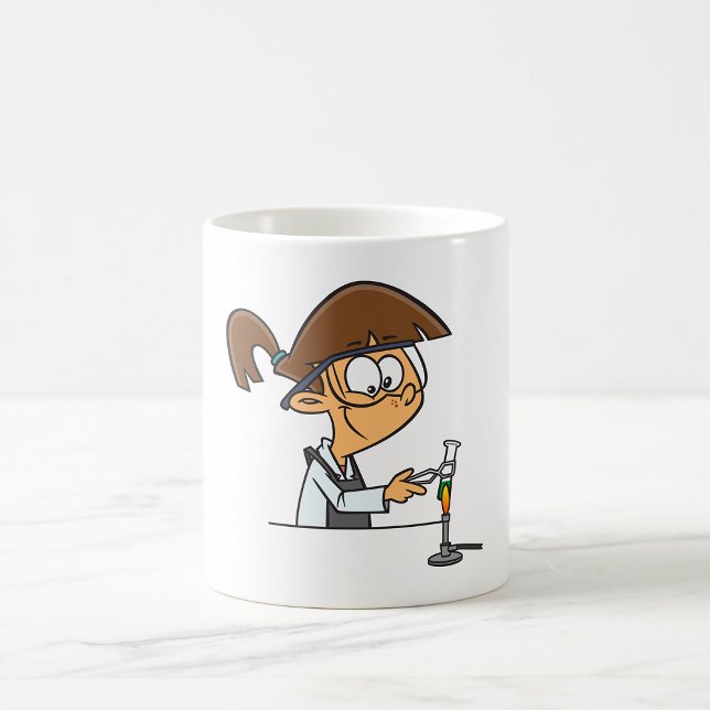 Caneca De Café Rapariga Num Laboratório (Criador carregado)