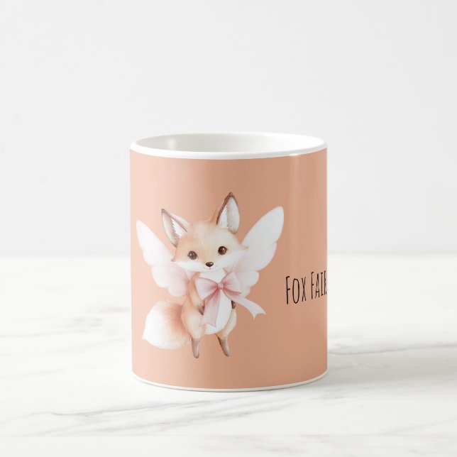 Caneca De Café Rapariga Raposa Fada Asas Rosa Fofa (Centro)