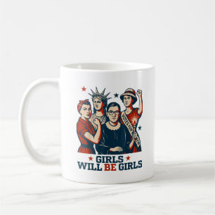 Caneca De Café Rapariga será Meninas Feministas Patriotas 4 de ju