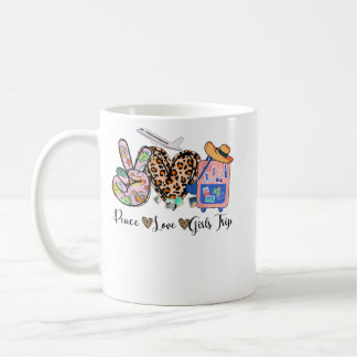 Caneca De Café Raparigas de Amor pela Paz Trip Leopard Aumentam B