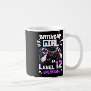 Caneca De Café Raparigas de Aniversário 12 Nível 12 Desbloqueadas