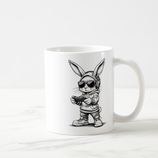 Caneca De Café Rapazes Rostos De Jogo Com Envolvimento De Coelhin (Direita)