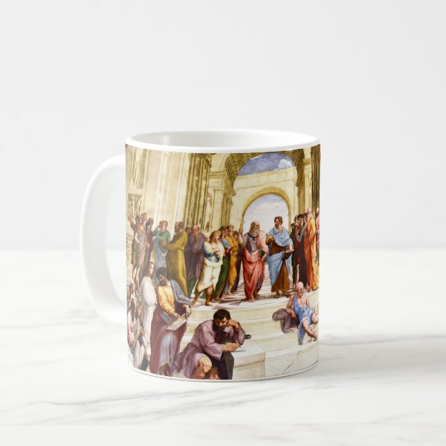 Caneca De Café Raphael, A Escola de Atenas (1509) (Frente Esquerda)