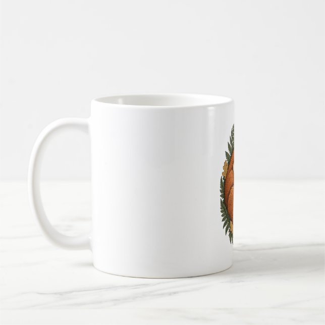 Caneca De Café Raposa Adormecida na Floresta com Samambaias (Esquerda)