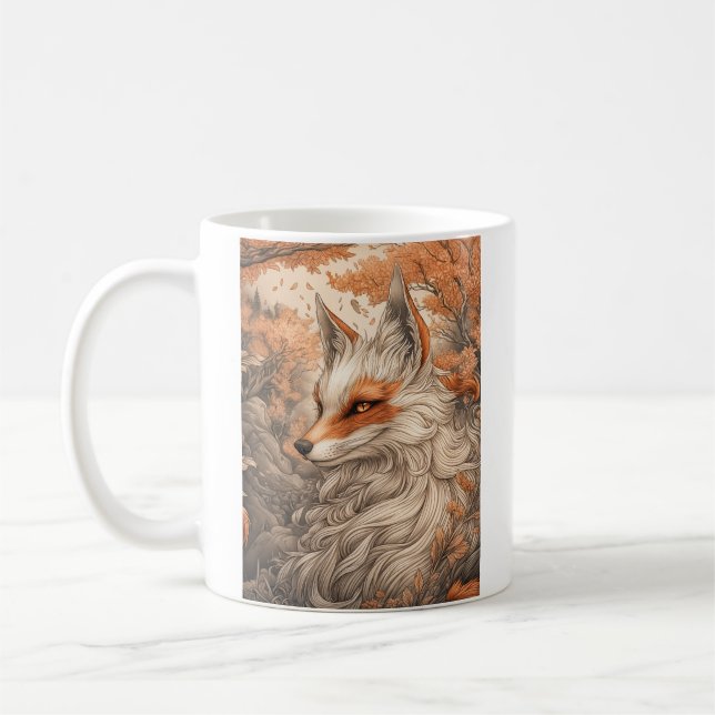 Caneca De Café Raposa de Kitsune Japonesa (Esquerda)