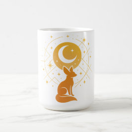 Caneca De Café Raposa do Deserto Celestial - Lua e Estrelas Cósmi
