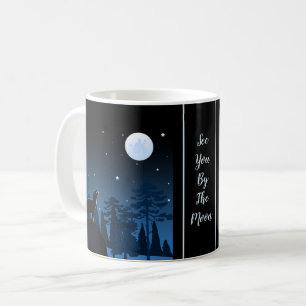 Caneca De Café Raposa E Lua Cheia À Meia-Noite
