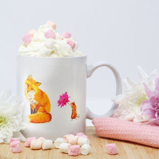 Caneca De Café Raposa e Rato de Amizade