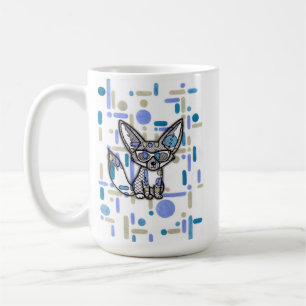 Caneca De Café Raposa Fennec Legal com Óculos de Sol Cof Geométri