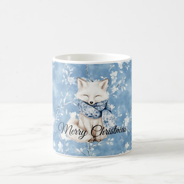 Caneca De Café Raposa Floral Azul (Centro)