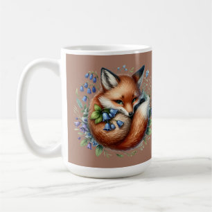 Caneca De Café Raposa Floral Botânica Castanha da Floresta