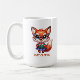 Caneca De Café Raposa Inteligente-Amante de Livros