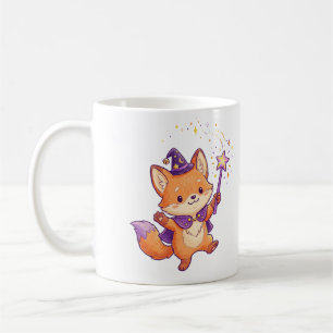 Caneca De Café Raposa Mágica Fofa Lançando Feitiço Mágico Hallowe