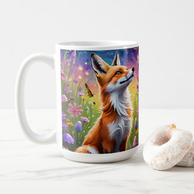 Caneca De Café Raposa Majestosa (Com Donut)