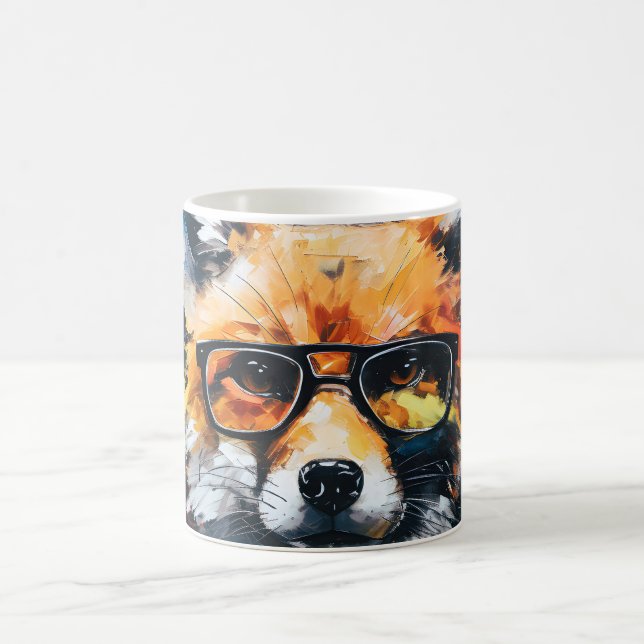 Caneca De Café Raposa Mínima de Abstrato (Centro)