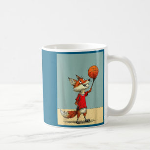 Caneca De Café Raposa Minimalista Fofa Esportes Basquete Divertid