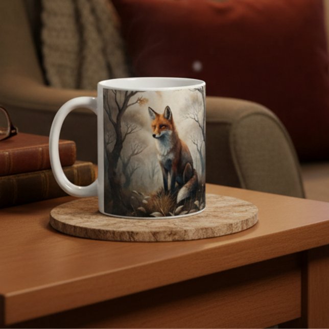 Caneca De Café Raposa Mística da Floresta (Criador carregado)