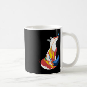 Caneca De Café Raposa Vermelha E Amarela, Cuja Borboleta Escura