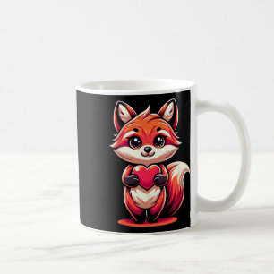 Caneca De Café Raposa Vermelha Segurando Coração Dia dos Namorado