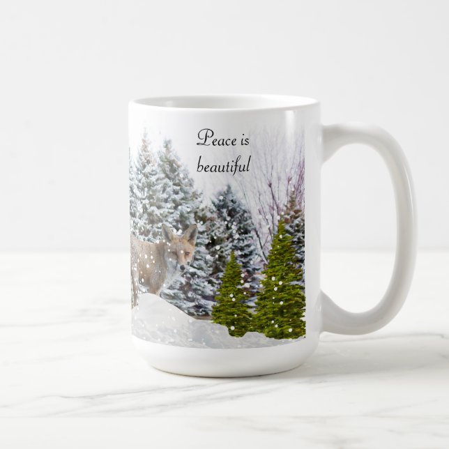 Caneca de Café Raposa / Vida Selvagem no Inverno M (Direita)
