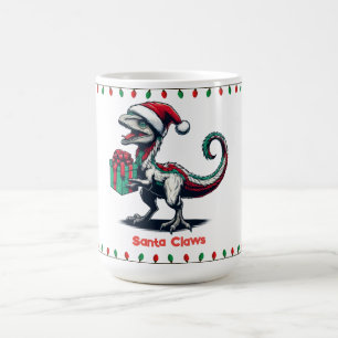 Caneca De Café Raptor de chapéu de Natal