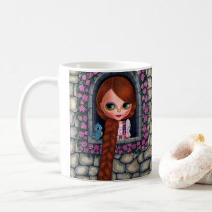 Caneca De Café Rapunzel Garota-Olho Bonita Pássaro-Vermelho