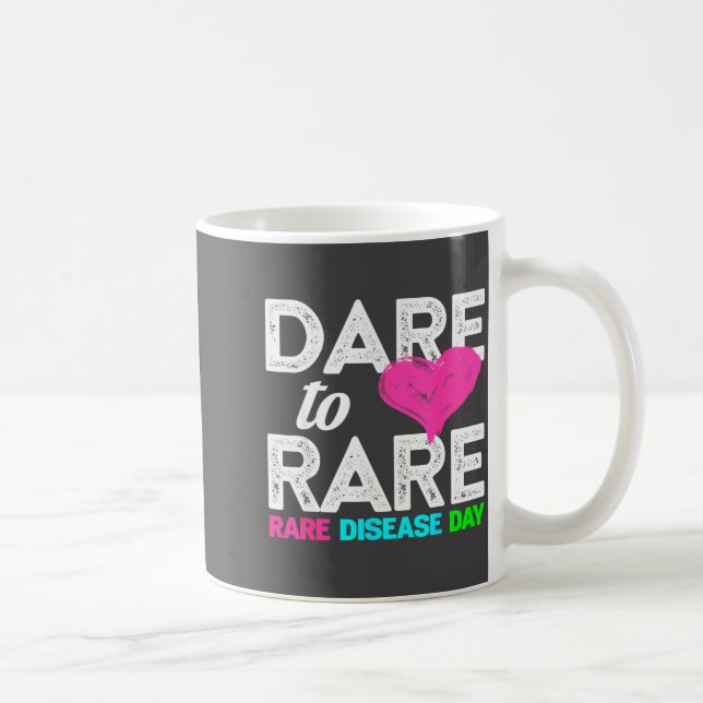 Caneca De Café Rare Disease Awareness Shirt - Dare To Rare Diseas (Direita)
