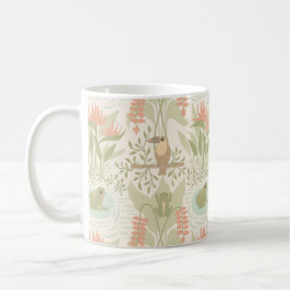 Caneca De Café Rãs e Pássaros Suaves da Selva