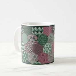 Caneca De Café Raspberry e Pine Patch work Café Mug