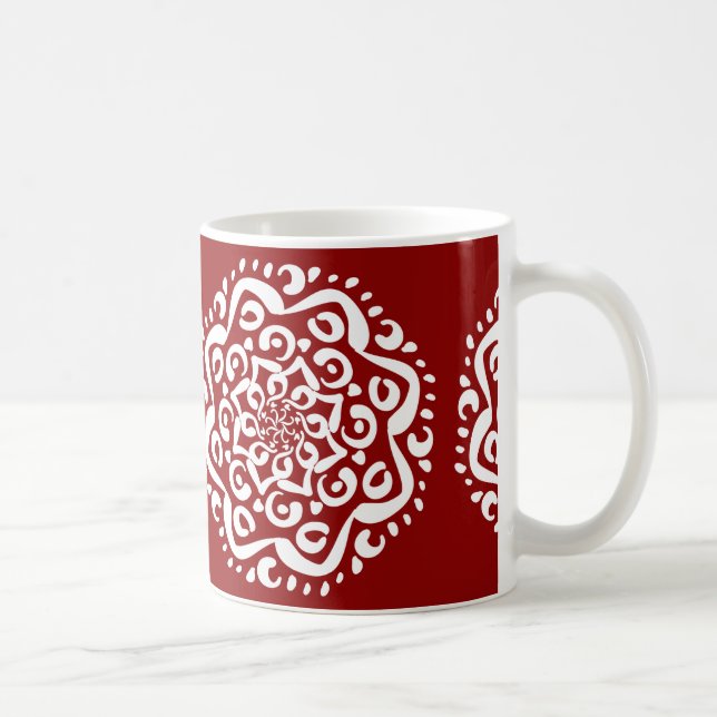 Caneca De Café Raspberry Mandala (Direita)